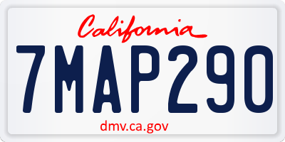 CA license plate 7MAP290