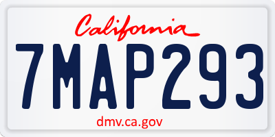 CA license plate 7MAP293