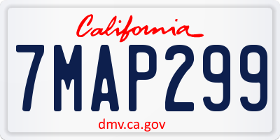 CA license plate 7MAP299