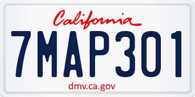 CA license plate 7MAP301