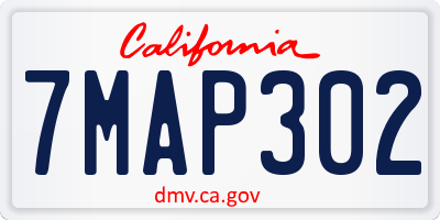 CA license plate 7MAP302