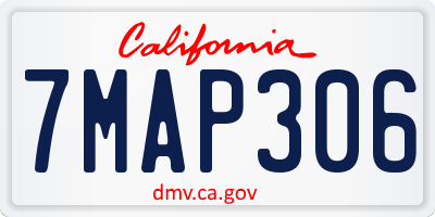 CA license plate 7MAP306