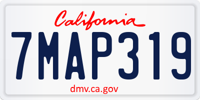 CA license plate 7MAP319