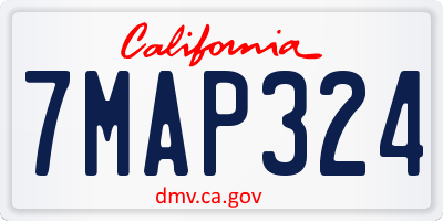CA license plate 7MAP324