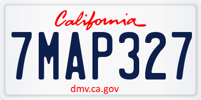 CA license plate 7MAP327