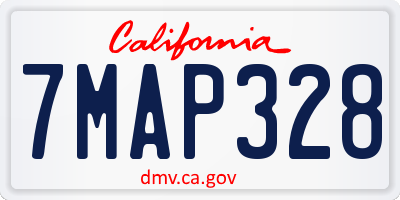 CA license plate 7MAP328