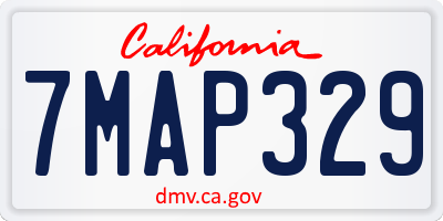 CA license plate 7MAP329