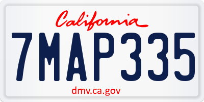 CA license plate 7MAP335