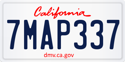 CA license plate 7MAP337