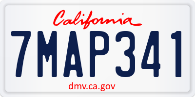 CA license plate 7MAP341