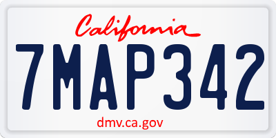 CA license plate 7MAP342