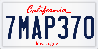 CA license plate 7MAP370