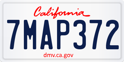 CA license plate 7MAP372