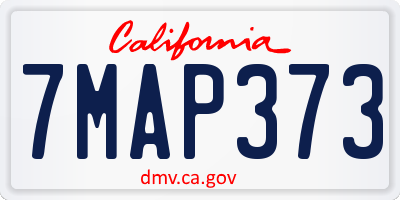 CA license plate 7MAP373