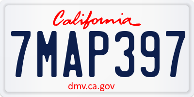CA license plate 7MAP397
