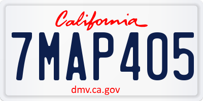 CA license plate 7MAP405