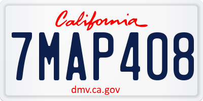 CA license plate 7MAP408