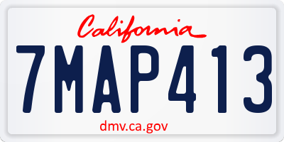 CA license plate 7MAP413