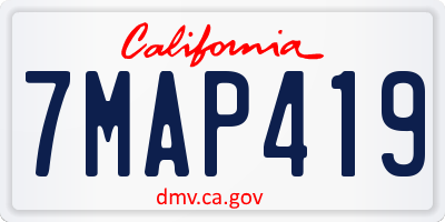 CA license plate 7MAP419