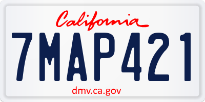 CA license plate 7MAP421
