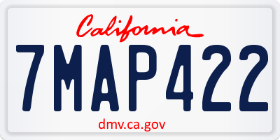 CA license plate 7MAP422