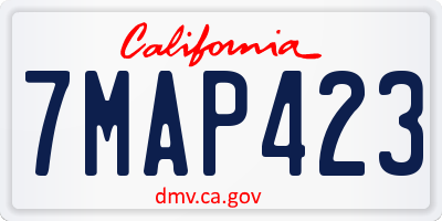 CA license plate 7MAP423