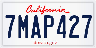 CA license plate 7MAP427