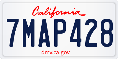 CA license plate 7MAP428