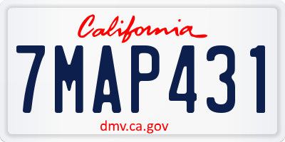 CA license plate 7MAP431