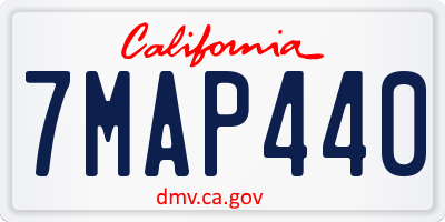 CA license plate 7MAP440
