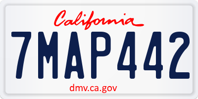 CA license plate 7MAP442