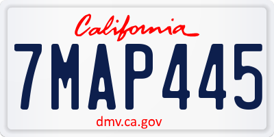 CA license plate 7MAP445