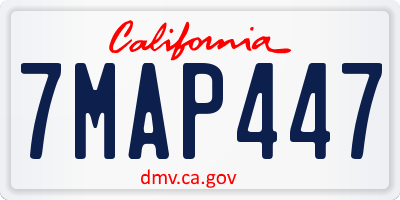 CA license plate 7MAP447