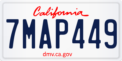 CA license plate 7MAP449