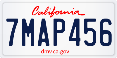 CA license plate 7MAP456