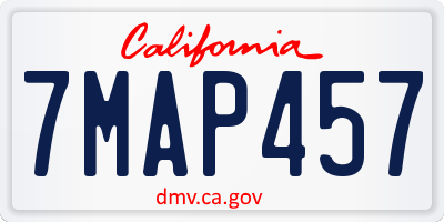CA license plate 7MAP457