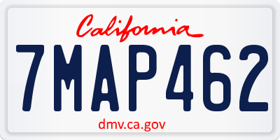 CA license plate 7MAP462