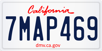 CA license plate 7MAP469