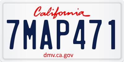 CA license plate 7MAP471