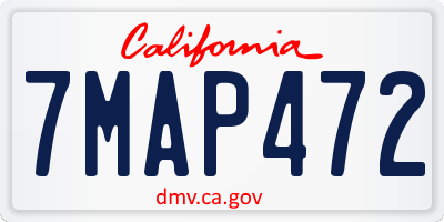 CA license plate 7MAP472