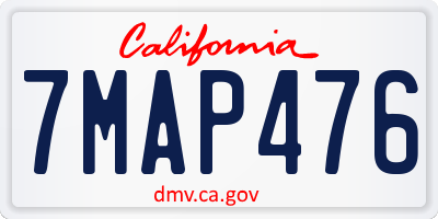 CA license plate 7MAP476