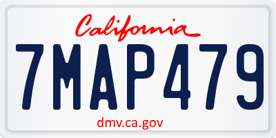 CA license plate 7MAP479
