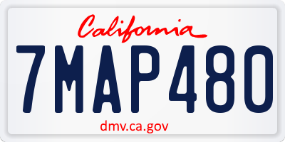 CA license plate 7MAP480