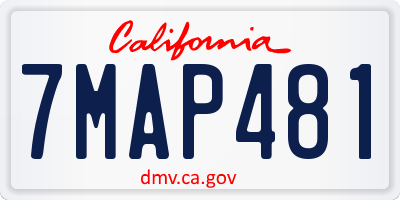 CA license plate 7MAP481