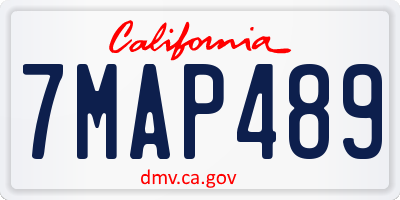 CA license plate 7MAP489
