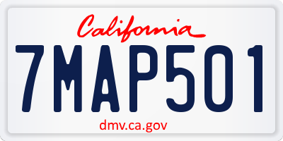 CA license plate 7MAP501