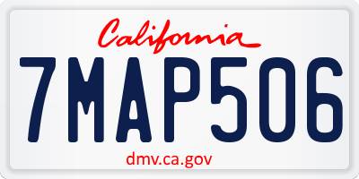 CA license plate 7MAP506