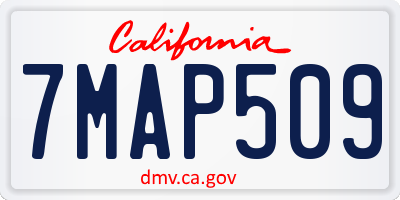 CA license plate 7MAP509