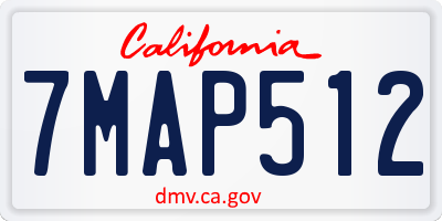 CA license plate 7MAP512