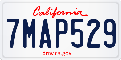 CA license plate 7MAP529